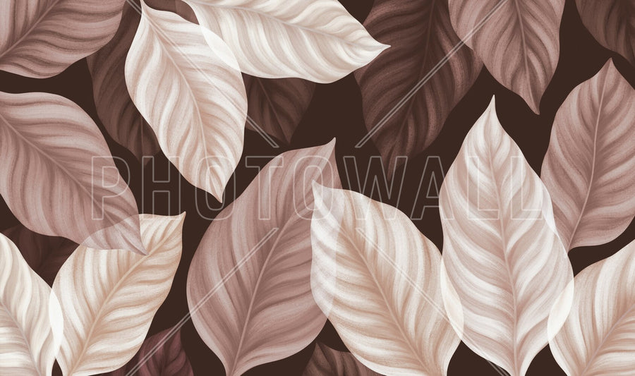 PHOTOWALL / Leaves - Pink (e94945)