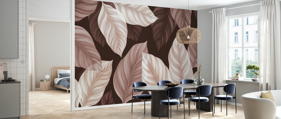 PHOTOWALL / Leaves - Pink (e94945)