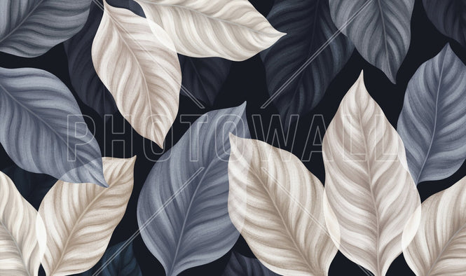 PHOTOWALL / Leaves - Blue (e94952)