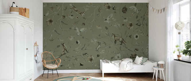 PHOTOWALL / Playful Forest - Monochrome - Green (e94963)