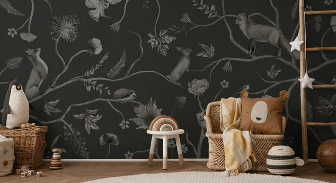 PHOTOWALL / Playful Forest - Monochrome - Black (e94964)