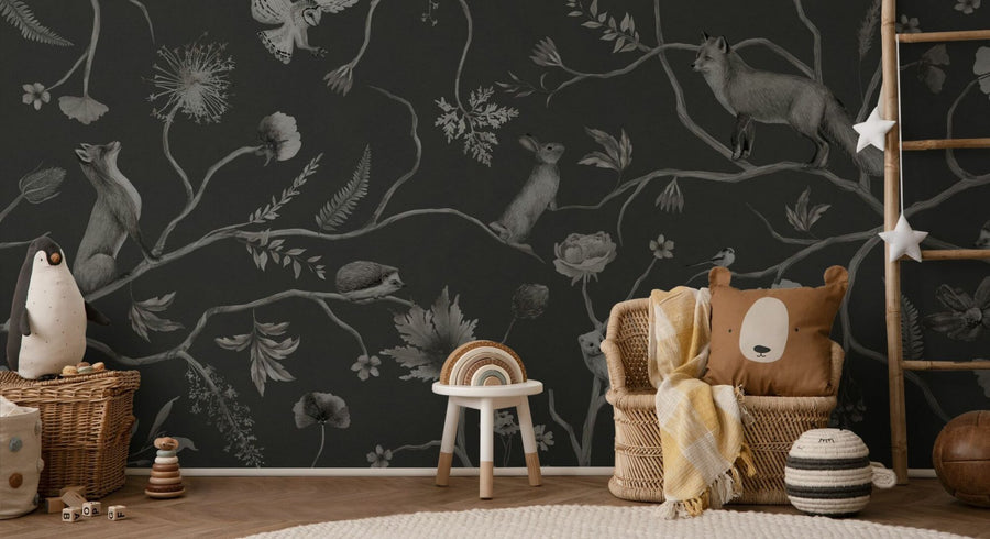 PHOTOWALL / Playful Forest - Monochrome - Black (e94964)