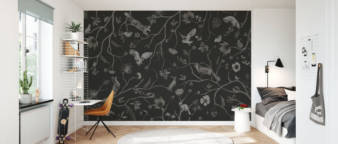 PHOTOWALL / Playful Forest - Monochrome - Black (e94964)