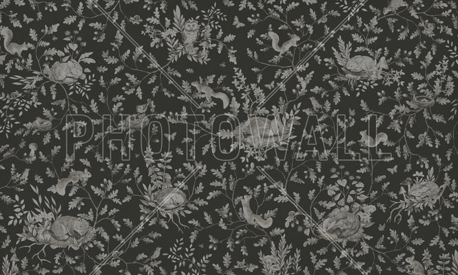 PHOTOWALL / Playful Woods - Monochrome - Black (e94965)
