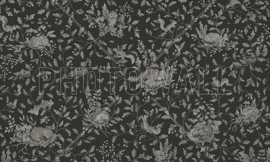 PHOTOWALL / Playful Woods - Monochrome - Black (e94965)