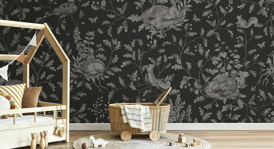 PHOTOWALL / Playful Woods - Monochrome - Black (e94965)