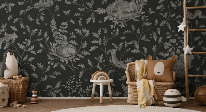 PHOTOWALL / Playful Woods - Monochrome - Black (e94965)