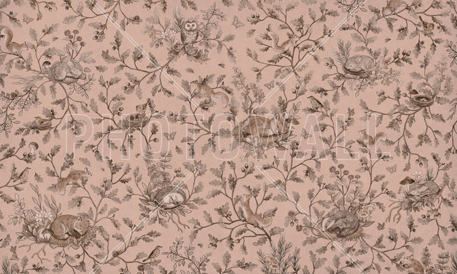 PHOTOWALL / Playful Woods - Monochrome - Pink (e94970)