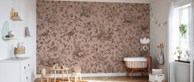 PHOTOWALL / Playful Woods - Monochrome - Pink (e94970)