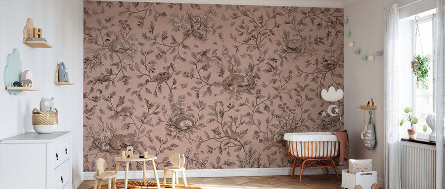 PHOTOWALL / Playful Woods - Monochrome - Pink (e94970)