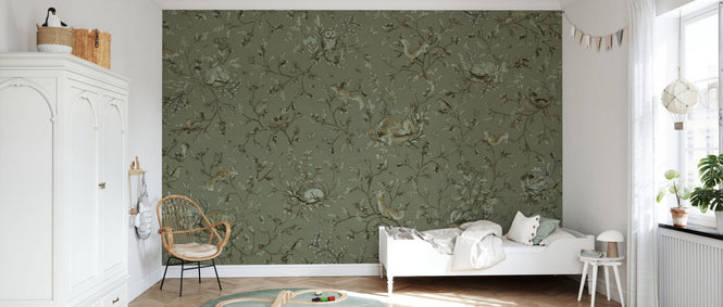 PHOTOWALL / Playful Woods - Monochrome - Green (e94972)