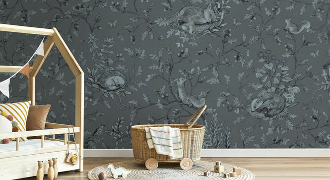 PHOTOWALL / Playful Woods - Monochrome - Blue (e94974)