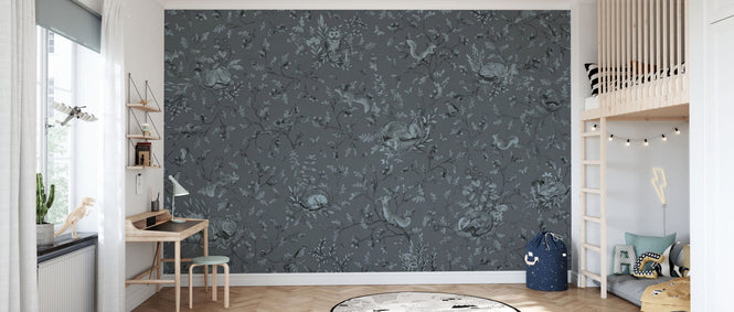 PHOTOWALL / Playful Woods - Monochrome - Blue (e94974)