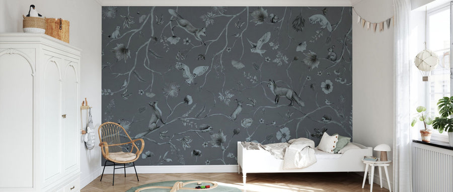PHOTOWALL / Playful Forest - Monochrome - Blue (e94975)