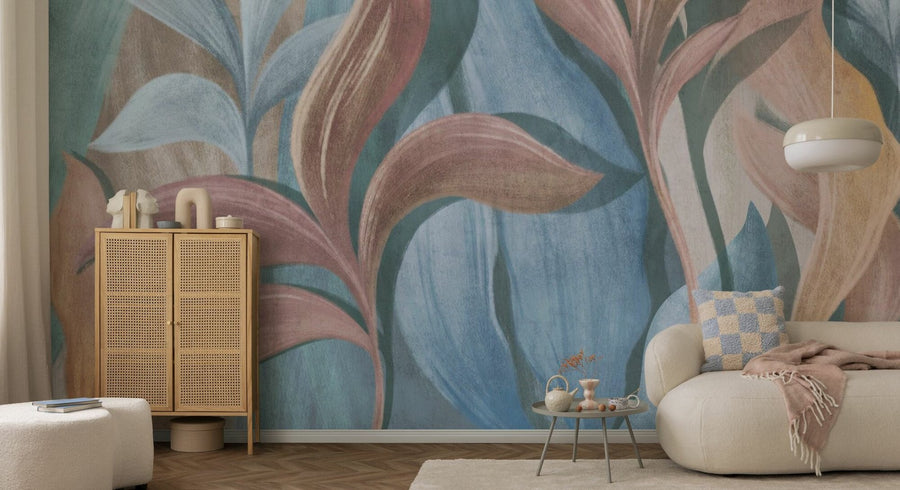 PHOTOWALL / Big Colored Leaves - Beige (e95085)