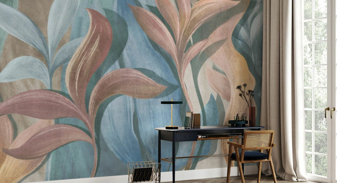PHOTOWALL / Big Colored Leaves - Beige (e95085)