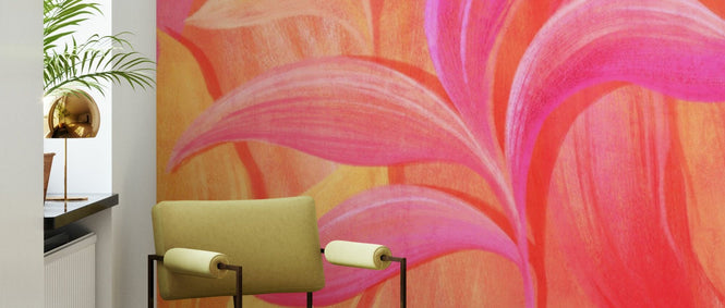 PHOTOWALL / Big Colored Leaves - Pink (e95092)