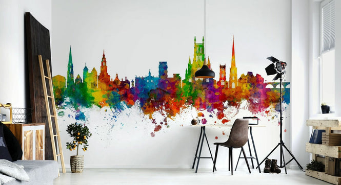 PHOTOWALL / Worcester England Skyline - Multicolor (e95115)