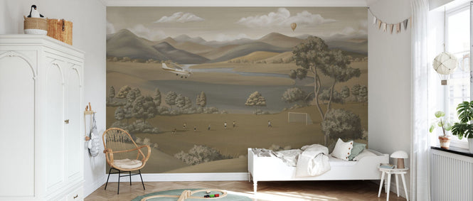 PHOTOWALL / Children Playing in the Field - Brown (e95143)
