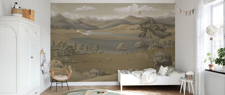 PHOTOWALL / Children Playing in the Field - Brown (e95143)