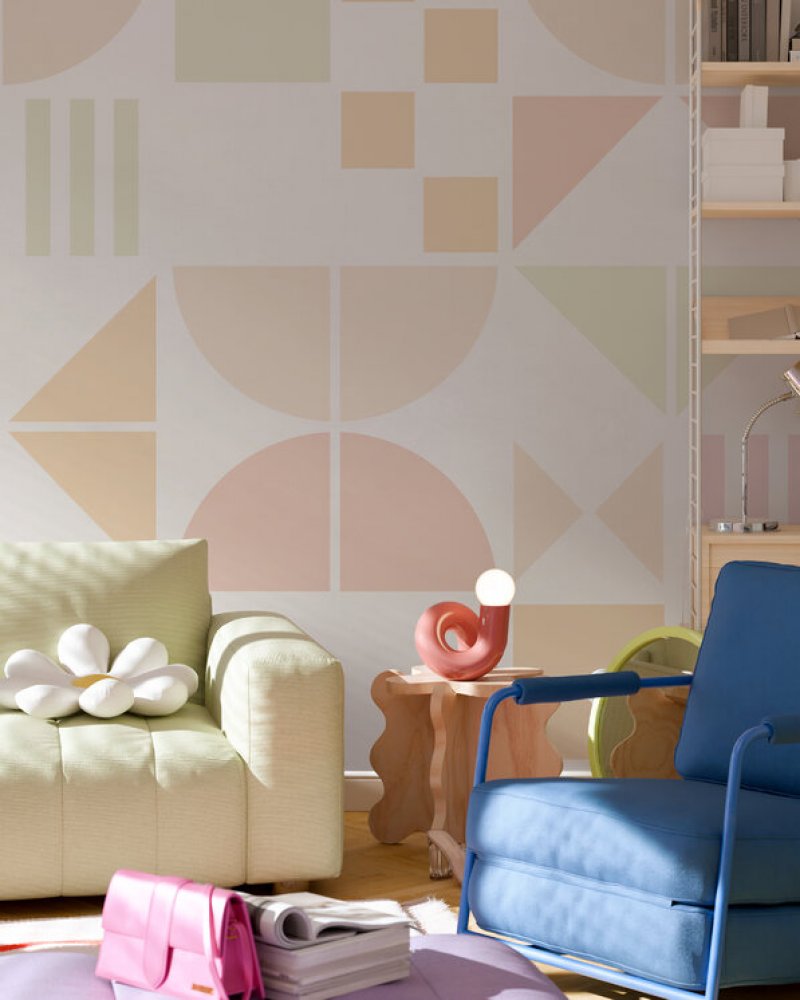 PHOTOWALL / Bauhaus Geo - Pastel Pink - Large (e95165)