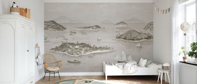 PHOTOWALL / Sailing Boats Seaside - Grey (e95168)