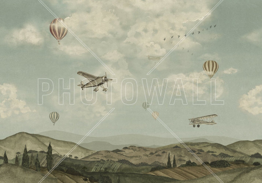 PHOTOWALL / Flying Above the Sky - Light Blue (e95170)