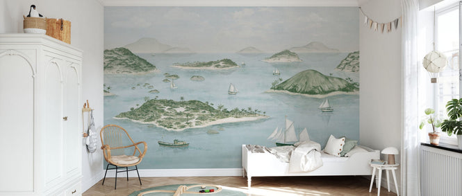 PHOTOWALL / Sailing Boats Seaside - Light Blue (e95171)