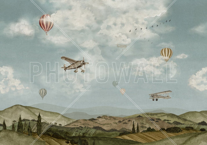 PHOTOWALL / Flying Above the Sky - Blue (e95179)