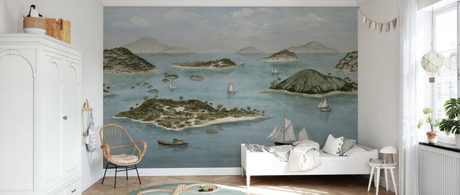PHOTOWALL / Sailing Boats Seaside - Blue (e95180)