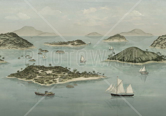 PHOTOWALL / Sailing Boats Seaside - Green (e95181)