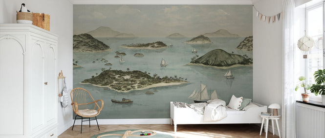 PHOTOWALL / Sailing Boats Seaside - Green (e95181)