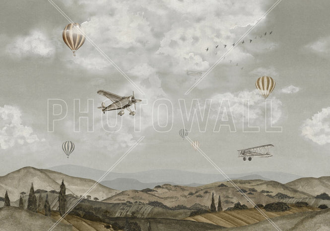 PHOTOWALL / Flying Above the Sky - Grey (e95184)