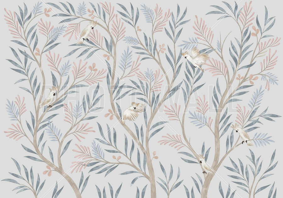 PHOTOWALL / Parrots in Trees - Grey (e95198)