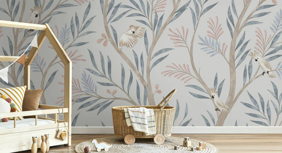 PHOTOWALL / Parrots in Trees - Grey (e95198)