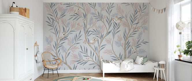 PHOTOWALL / Parrots in Trees - Grey (e95198)