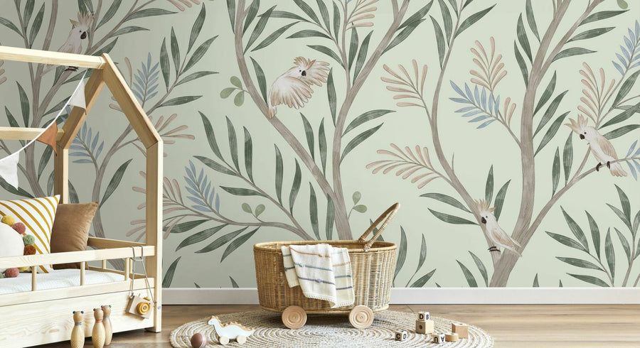 PHOTOWALL / Parrots in Trees - Beige (e95200)