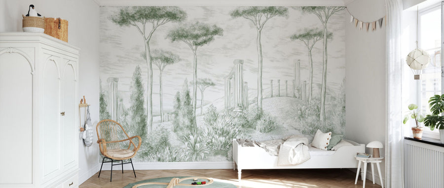 PHOTOWALL / Graphic Pillars and Trees - Green (e95205)