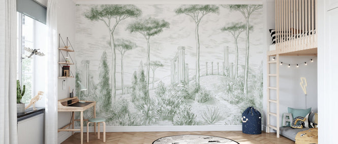 PHOTOWALL / Graphic Pillars and Trees - Green (e95205)