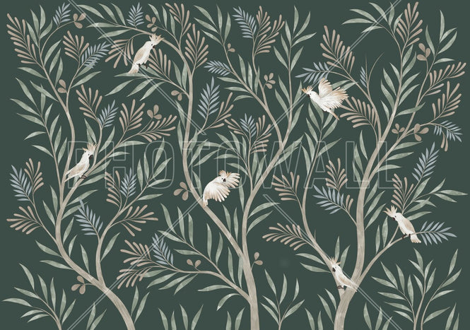 PHOTOWALL / Parrots in Trees - Green (e95207)
