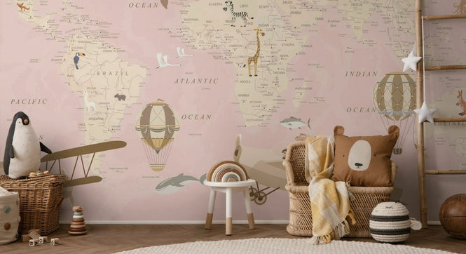 PHOTOWALL / Explorer Map - Pink (e95209)