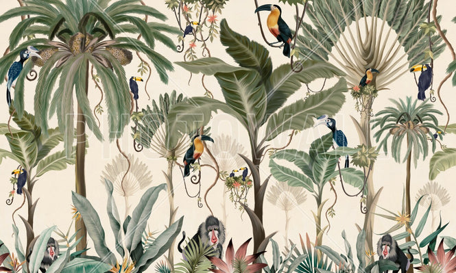 PHOTOWALL / Exotic Jungle - Beige II (e95214)