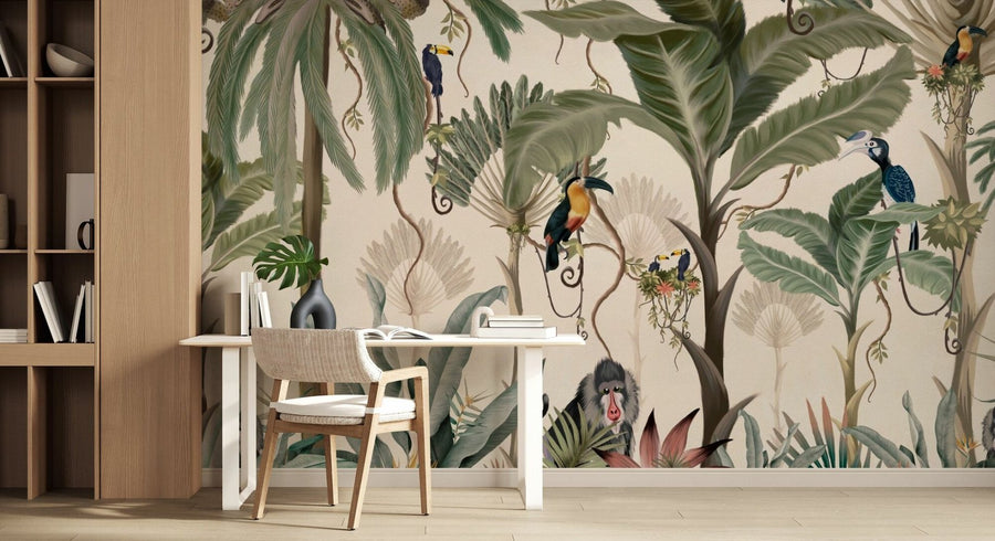 PHOTOWALL / Exotic Jungle - Beige II (e95214)