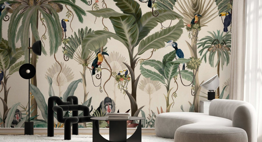 PHOTOWALL / Exotic Jungle - Beige II (e95214)