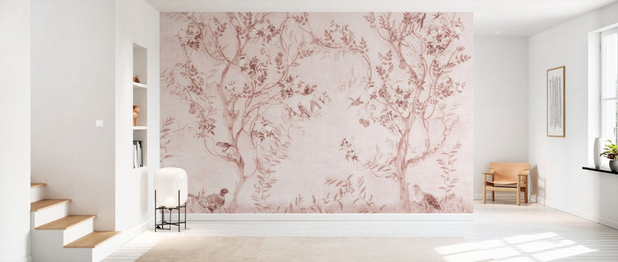 PHOTOWALL / Pretty Birds in Branches - Pink (e95220)