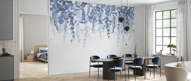 PHOTOWALL / Greenery Drape - Blue (e95224)