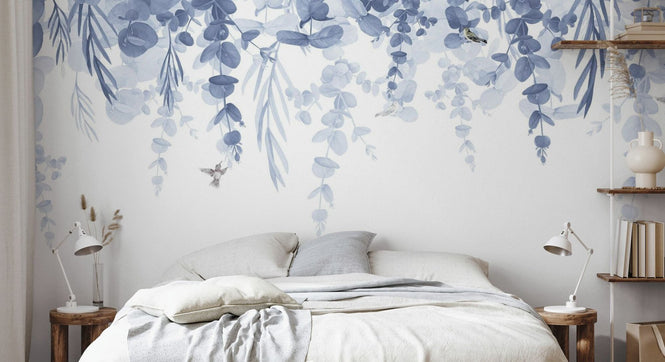 PHOTOWALL / Greenery Drape - Blue (e95224)