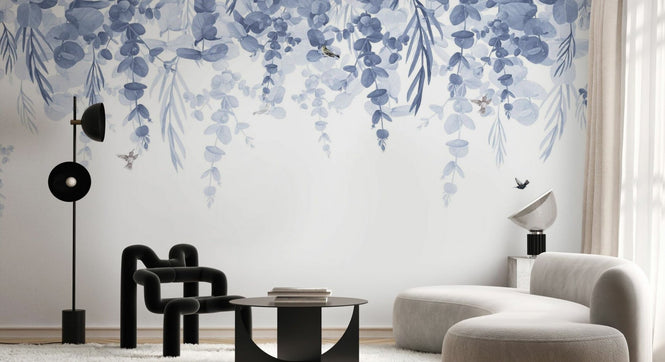 PHOTOWALL / Greenery Drape - Blue (e95224)