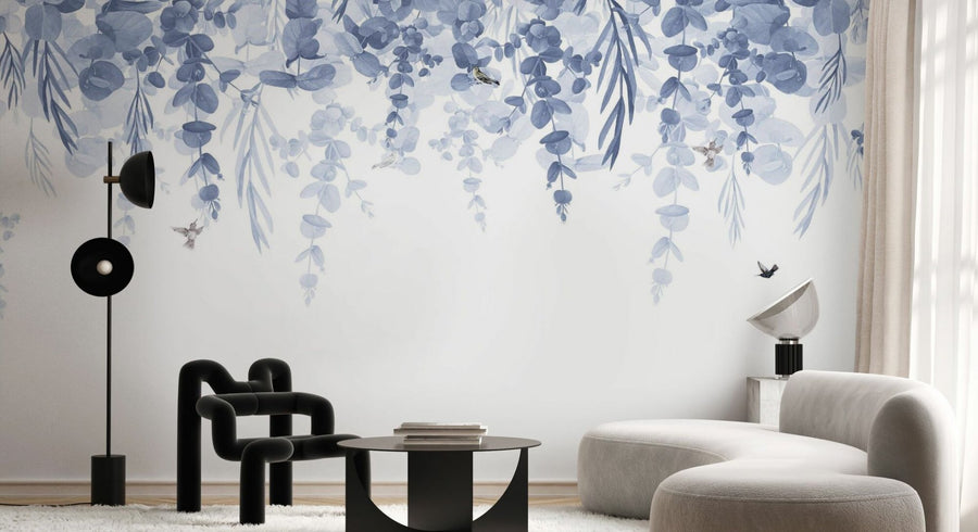 PHOTOWALL / Greenery Drape - Blue (e95224)