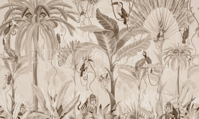 PHOTOWALL / Exotic Jungle - Beige (e95229)